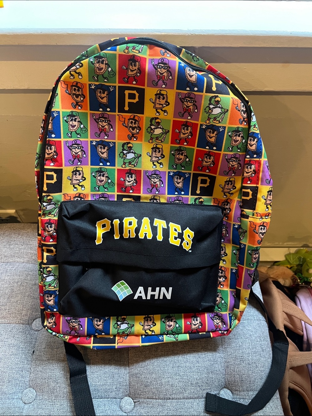 Pittsburgh Pirates Multi-Color Logo Backpack with Front Pocket